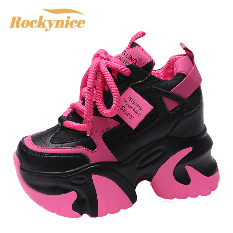 Wedge Espadrille Women - รองเท้าหนังลำลองแพลตฟอร์มสูงสำหรับผู้หญิง, รองเท้าผ้าใบ2024หนาแบบผูกเชือกรองเท้าลำลองส้นตึกขนาด10ซม. สำหรับฤดูใบไม้ร่วง