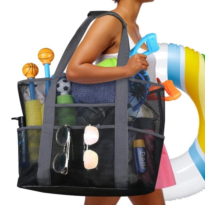 Tote Bag Beach - กระเป๋าชายหาดตาข่ายขนาดใหญ่รุ่นใหม่ปี 2026 กระเป๋าใส่ของว่ายน้ำหลายช่อง แห้งเร็ว กันทราย กระเป๋าเดินทางฤดูร้อน