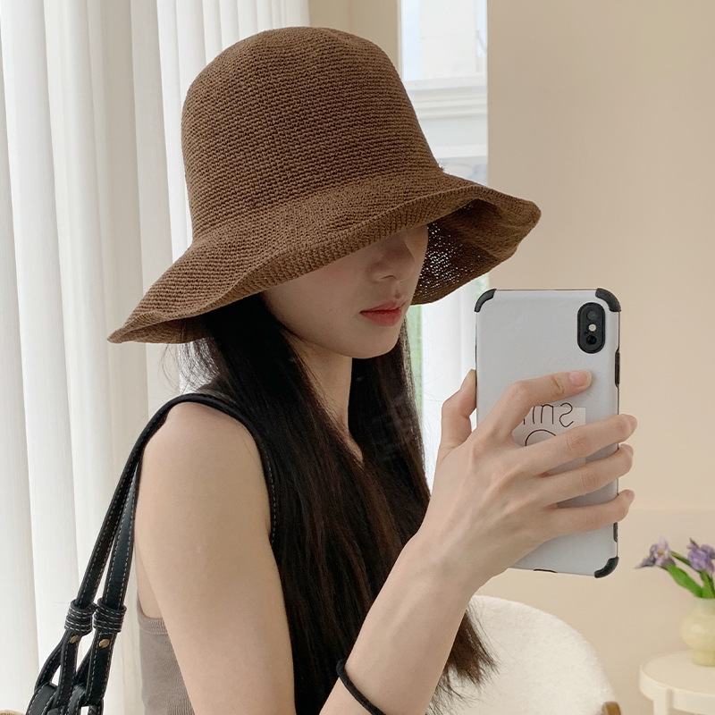 Hat Floppy Wide - หมวกกันแดดทรงฟลอปปี้ปีกกว้างสำหรับผู้หญิง รุ่นใหม่ปี 2025 ทำจากฟางกระดาษ เหมาะสำหรับชายหาด ป้องกันแสงแดด