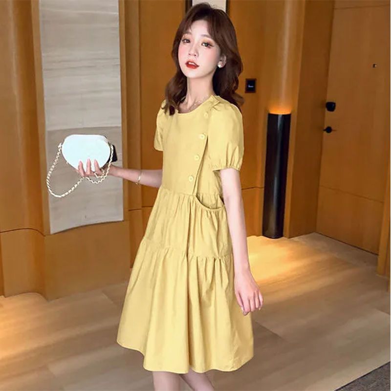 Linen Dress Wrap - 2021หลวมเกาหลี Casual Tunics พรหมชุดสตรีผ้าลินินสีเหลือง Vintage Plus