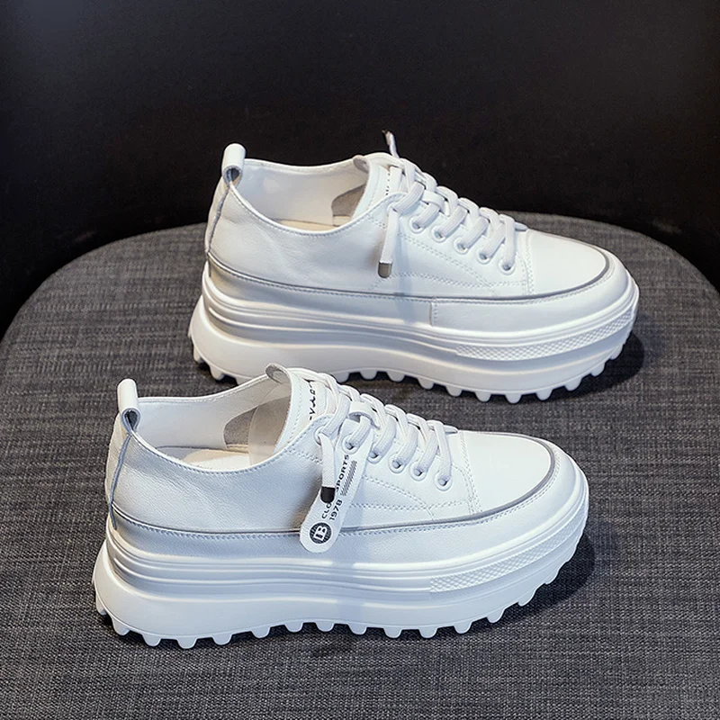 Wedge Espadrille Women - รองเท้าสีขาวของแท้หนังแพลตฟอร์ม WEDGE รองเท้า Chunky รองเท้าผ้าใบสีขาวรองเท้าสบายๆ Breathable