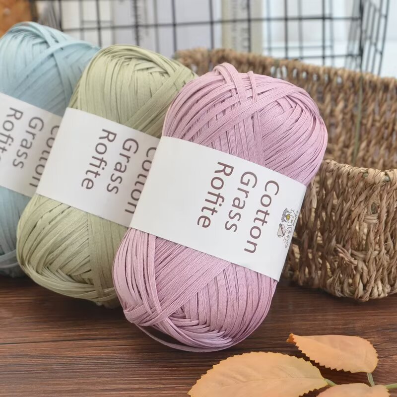 Crochet Bag Raffia - ไหมพรมราฟเฟียหลากสีแบบใหม่ สำหรับถักโครเชต์ ทำหมวกฤดูร้อน กระเป๋า ตะกร้า งานถักมือ