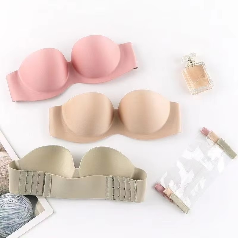 Bralette Triangle Set - บราไร้สายเสริมฟองน้ำแบบดันทรง สำหรับผู้หญิง เซ็กซี่ ไร้รอยต่อ มองไม่เห็น บราเล็ตต์