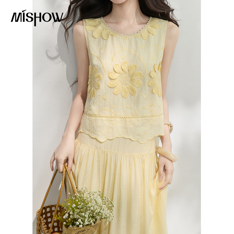 MISHOW เสื้อปักลายดอกไม้สไตล์ฝ - Midi Skirt Floral บทวิจารณ์และราคา