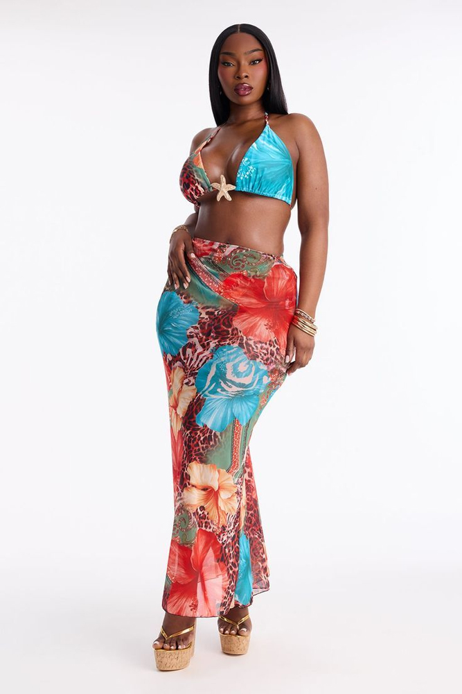 เดรสยาวลายดอกไม้สไตล์โบฮีเมียน - Maxi Dress Halter บทวิจารณ์และราคา