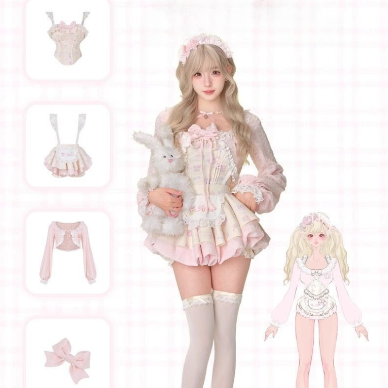 ชุดเซ็ต 3 ชิ้น สไตล์โลลิต้าหวา - Crop Top Crochet บทวิจารณ์และราคา