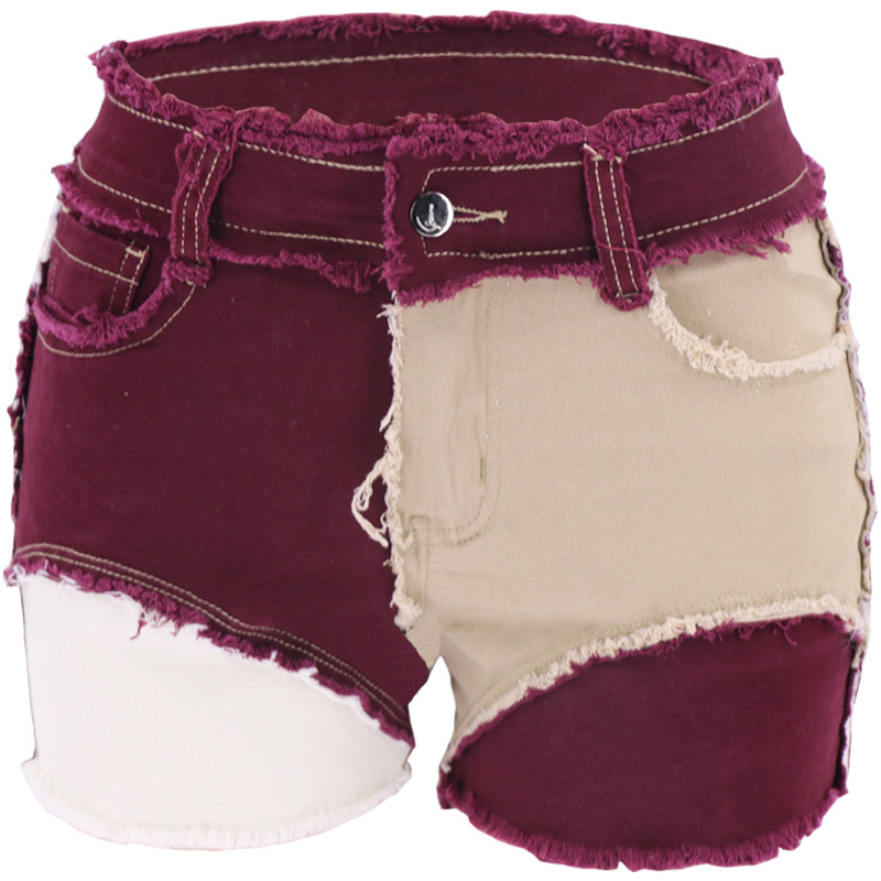 กางเกงยีนส์ขาสั้นทรงสลิมเอวกลา - Shorts Denim Frayed บทวิจารณ์และราคา