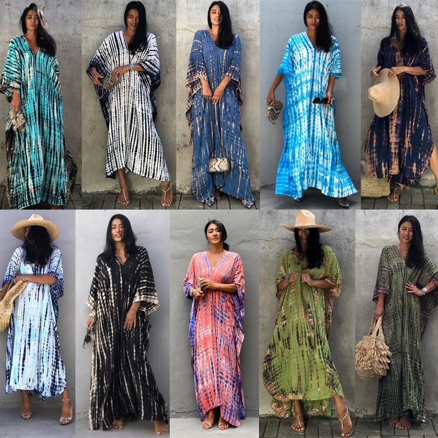 ชุดคลุมชายหาดสำหรับผู้หญิงไซส์ - Cover Up Kaftan บทวิจารณ์และราคา