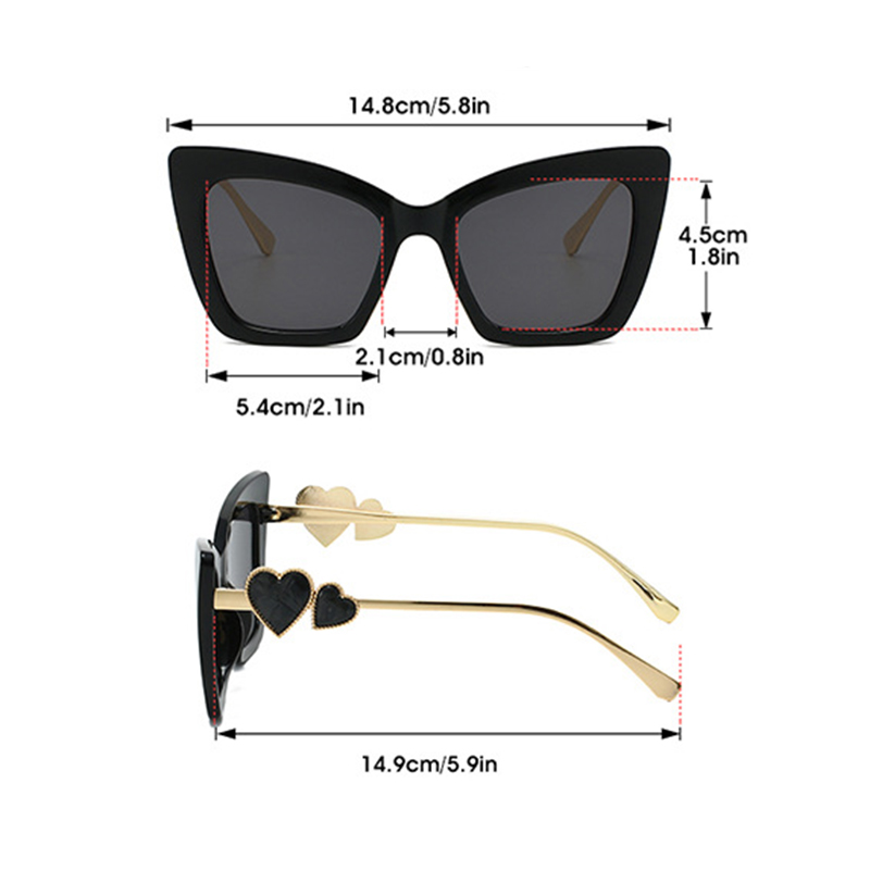 แว่นตาทรงแคทอายกรอบใหญ่ 1 ชิ้น - Sunglasses Cat Eye บทวิจารณ์และราคา