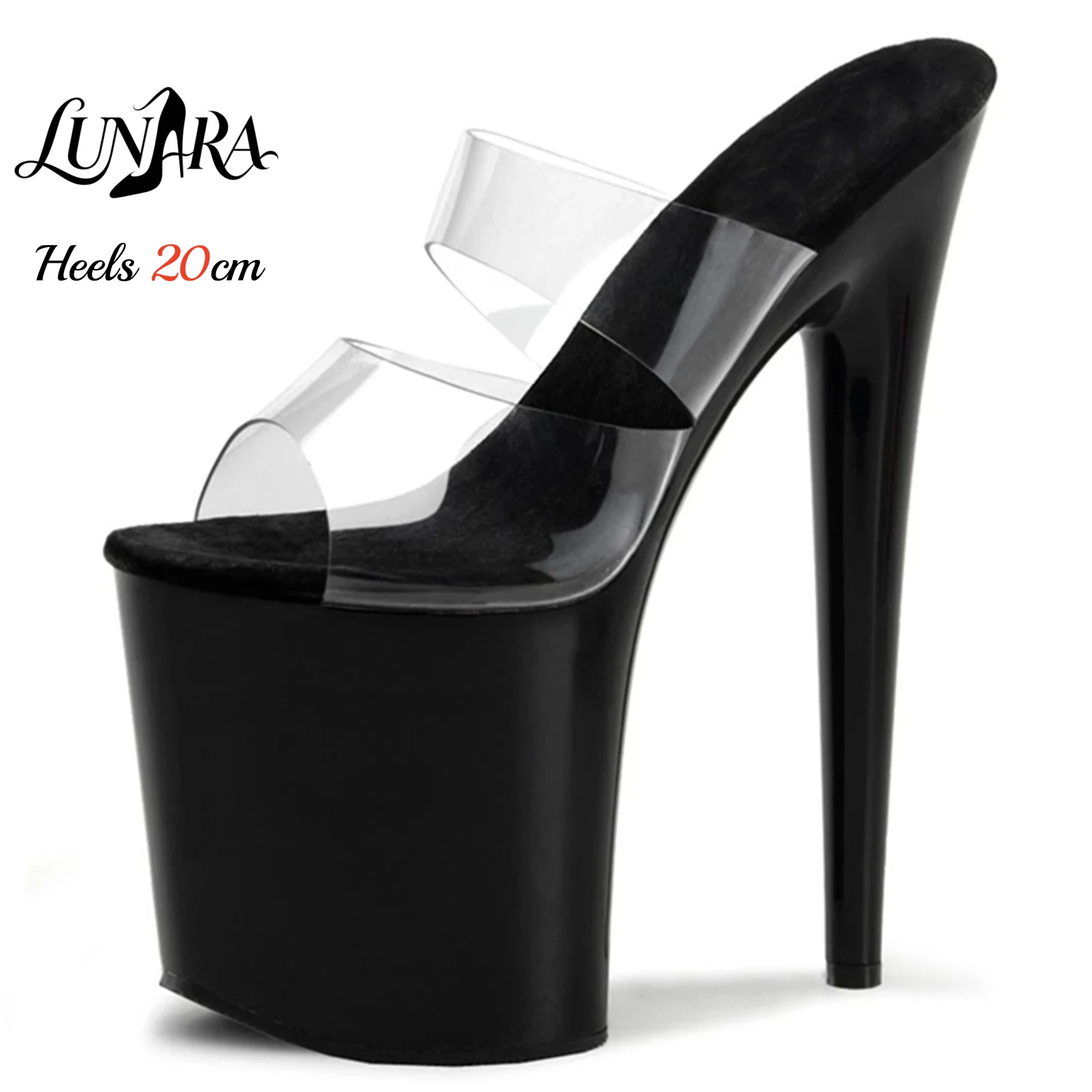 รองเท้าส้นสูงแบบสไลด์พลาสติกใส - Sandal Strappy Heeled บทวิจารณ์และราคา