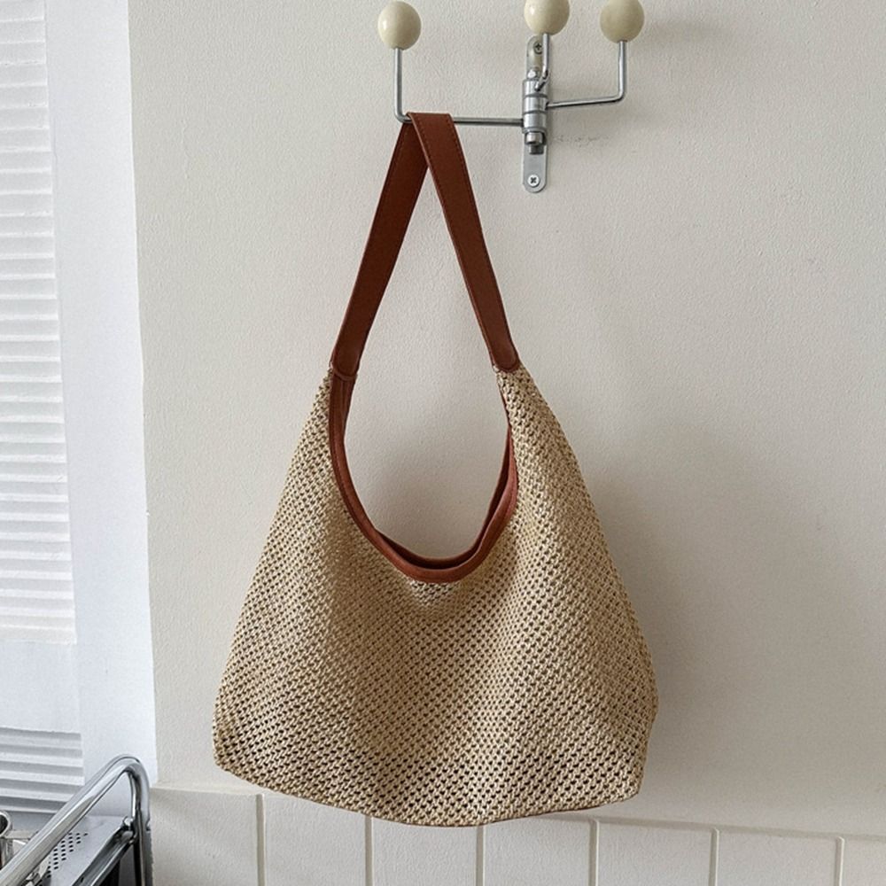 กระเป๋าสานสีพื้นน่ารัก สไตล์โบ - Tote Bag Beach บทวิจารณ์และราคา