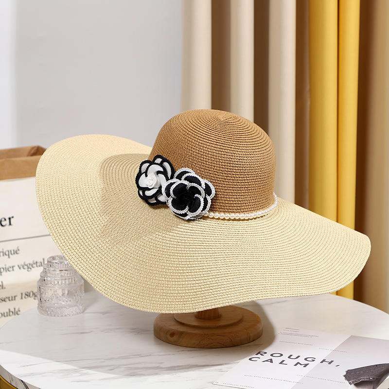 หมวกหน้าร้อนปีกกว้างสองโทนสำหร - Hat Floppy Wide บทวิจารณ์และราคา