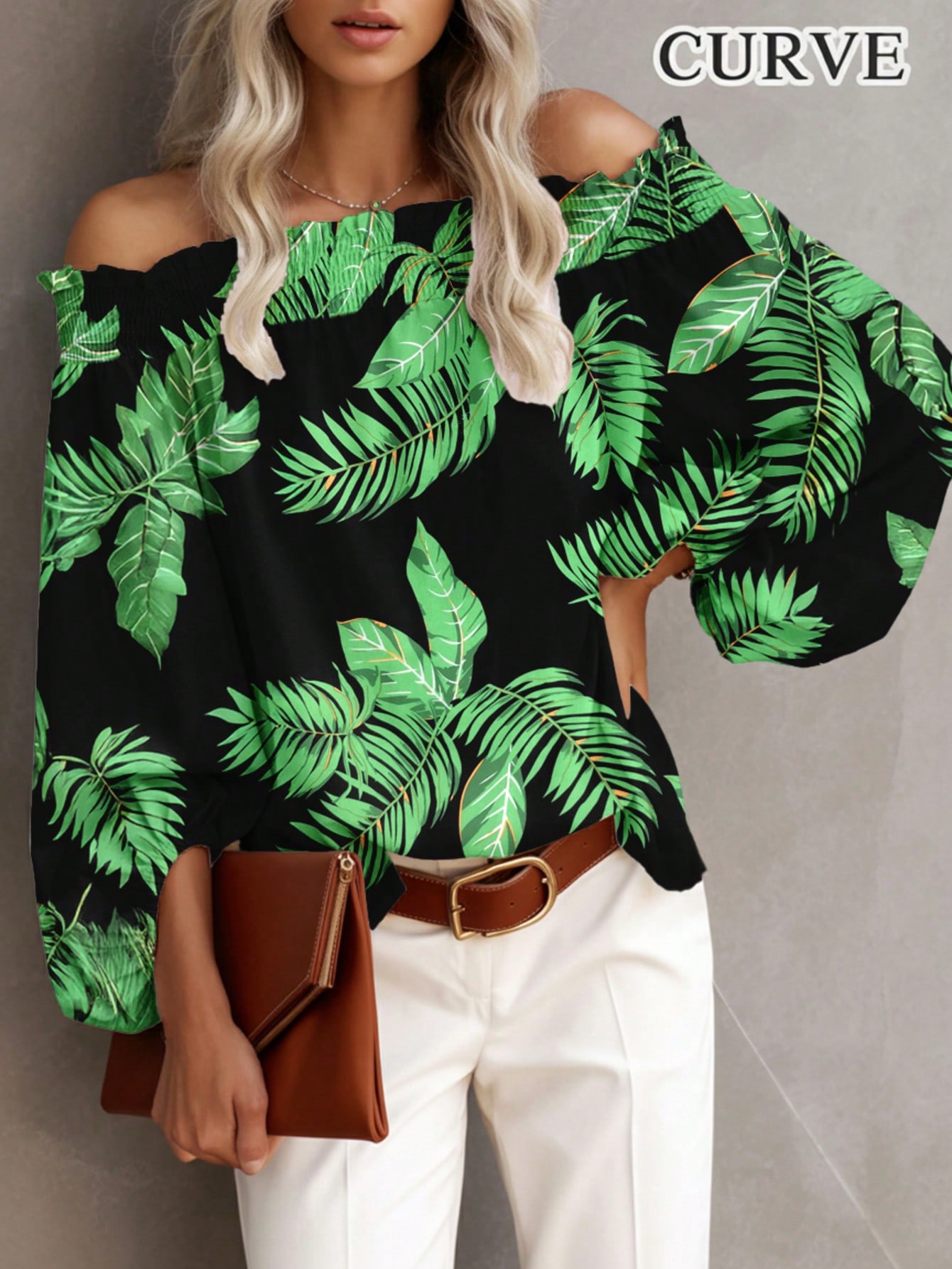 เสื้อเบลาส์แฟชั่นไซส์ใหญ่สำหรั - Blouse Off Shoulder บทวิจารณ์และราคา