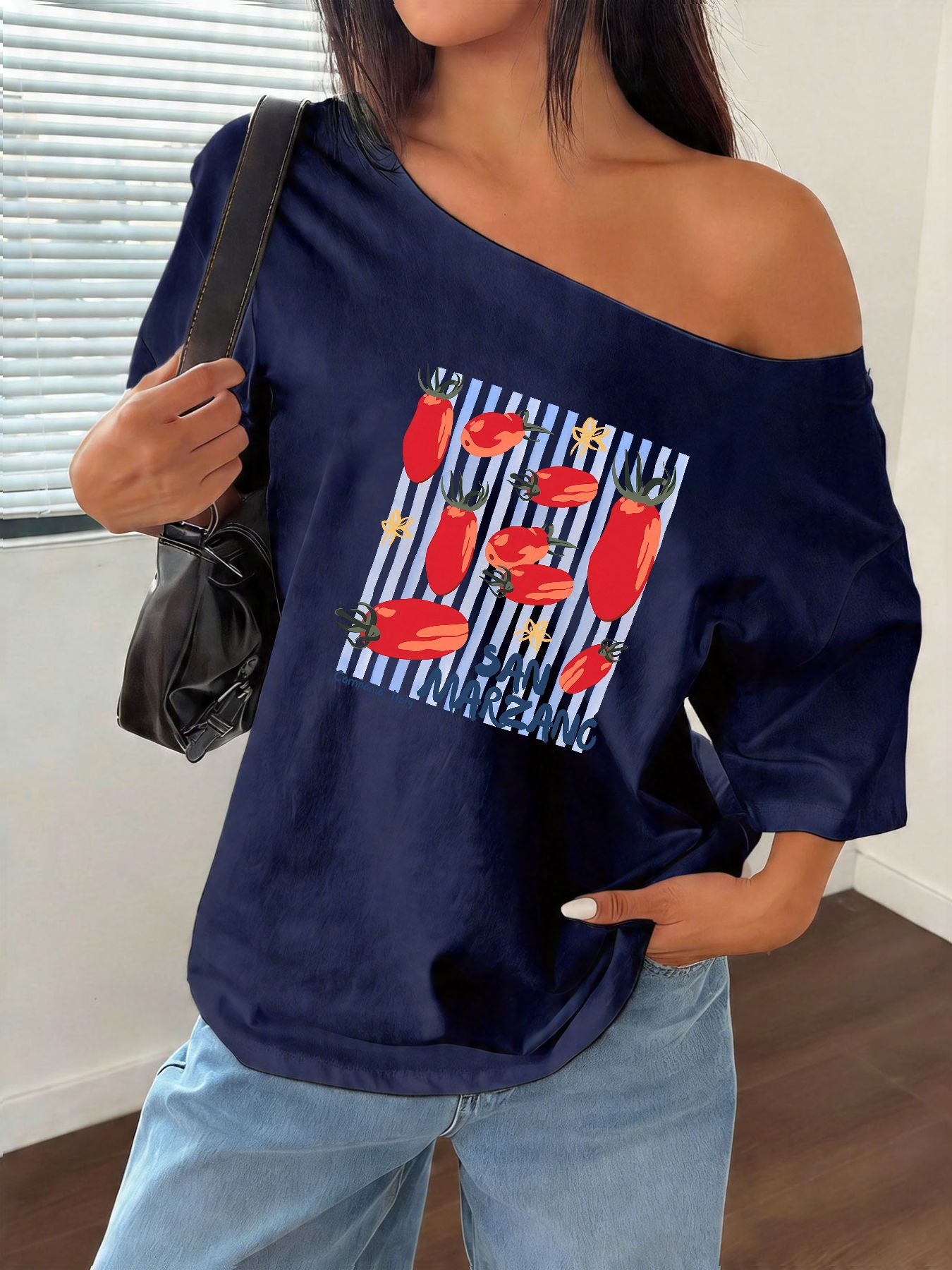 เสื้อยืดโอเวอร์ไซส์พิมพ์ลายมะเ - Blouse Off Shoulder บทวิจารณ์และราคา