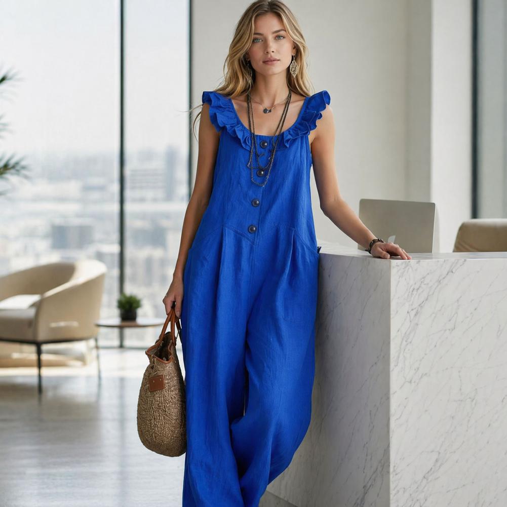 ชุดรอมเปอร์ทรงหลวมสำหรับผู้หญิ - Jumpsuit Linen Relaxed บทวิจารณ์และราคา