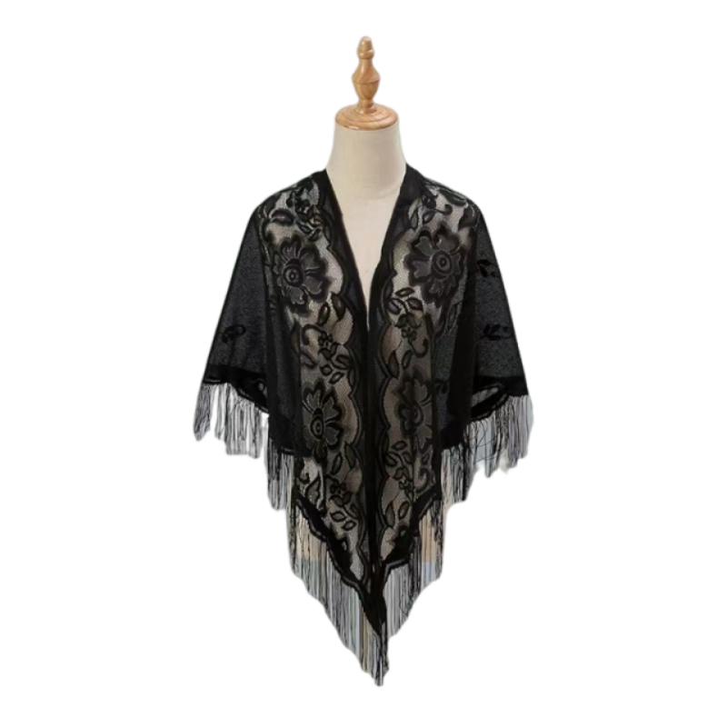 ผ้าคลุมไหล่ลูกไม้ลายดอกไม้สำหร - Kimono Sheer Floral บทวิจารณ์และราคา