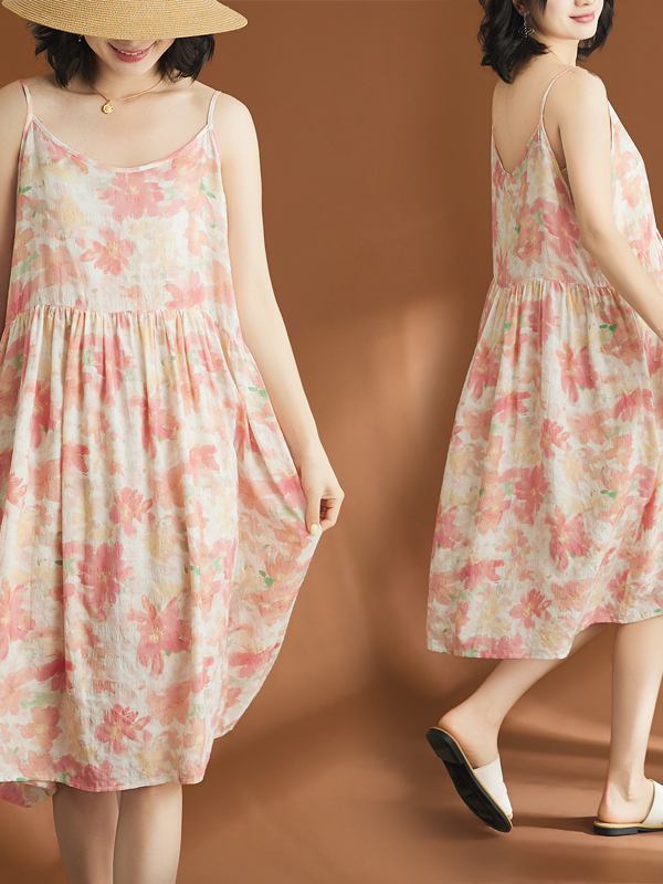 ชุดเดรสผ้าฝ้ายลินินลำลองสำหรับ - Linen Dress Wrap บทวิจารณ์และราคา
