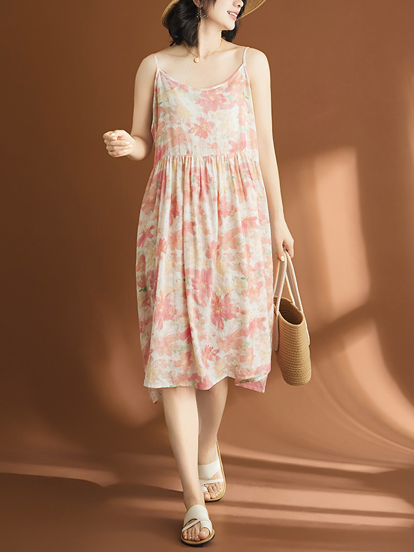 ชุดเดรสผ้าฝ้ายลินินลำลองสำหรับ - Linen Dress Wrap บทวิจารณ์และราคา