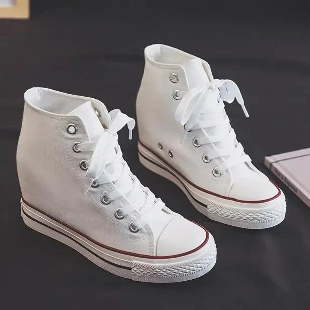 รองเท้าผ้าใบพื้นหนา 8 ซม. สำหร - Wedge Espadrille Women บทวิจารณ์และราคา