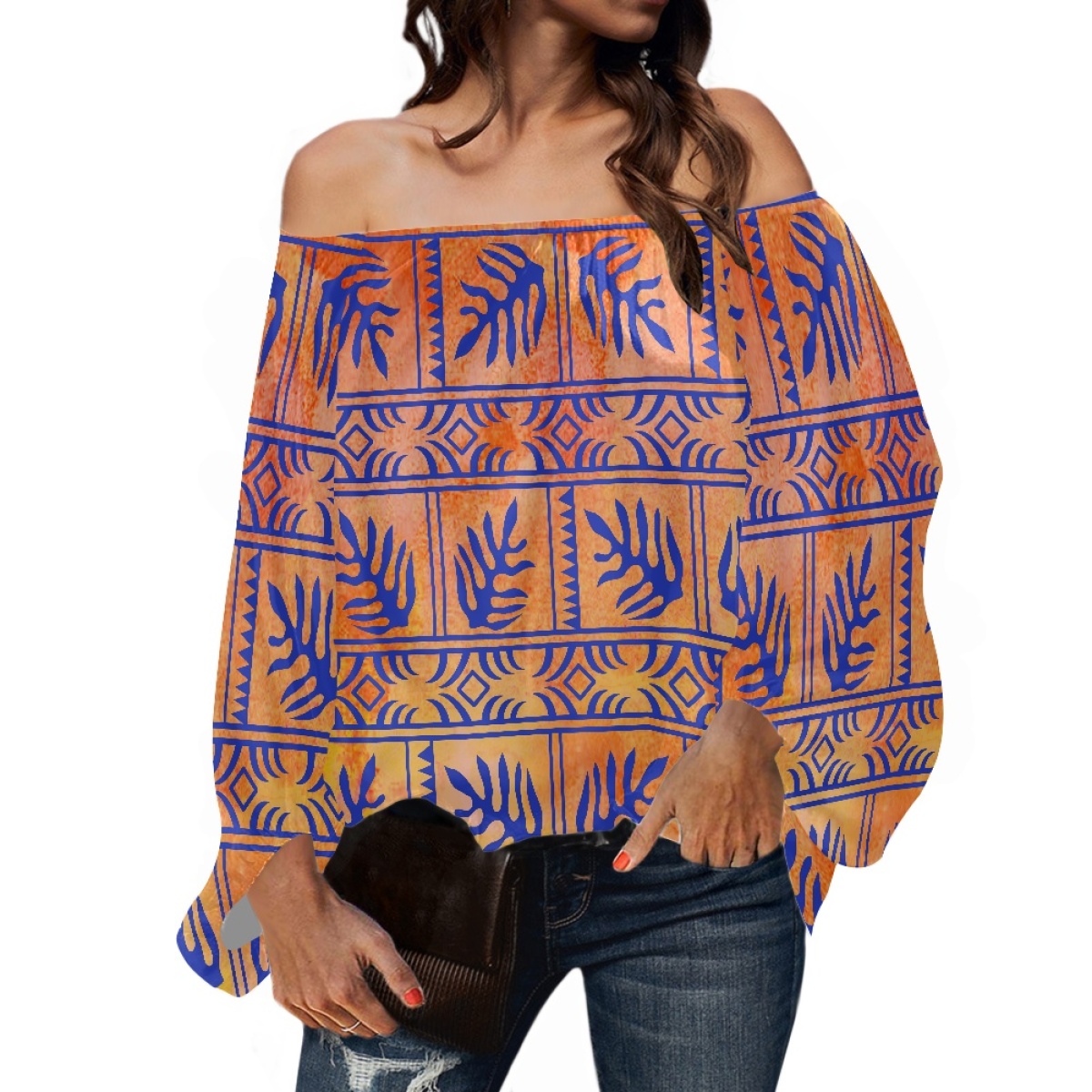 เสื้อผ้าชนเผ่าโพลินีเซียน ลายพ - Blouse Off Shoulder บทวิจารณ์และราคา