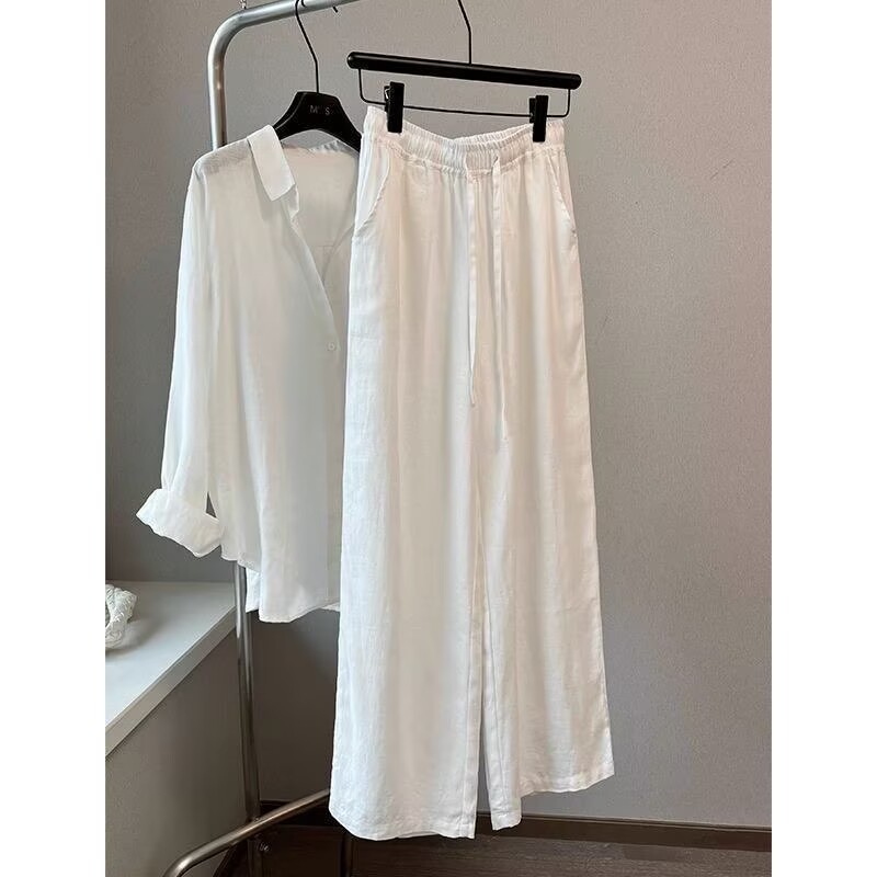 ชุดเสื้อกางเกงขายาวผ้าฝ้ายลินิ - Linen Pant Wide บทวิจารณ์และราคา