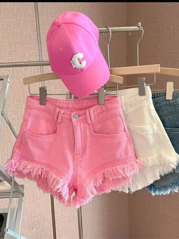 กางเกงขาสั้นผ้าเดนิมสไตล์เกาหล - Shorts Denim Frayed บทวิจารณ์และราคา