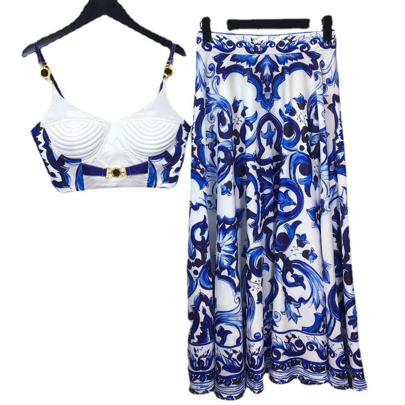 ชุด2ชิ้นลายครามโบฮีเมียนสีฟ้าแ - Romper Floral Print บทวิจารณ์และราคา
