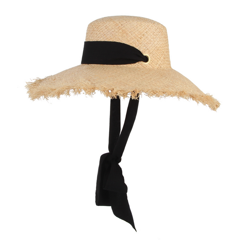 GEMVIE ทำด้วยมือ Raffia Straw  - Hat Floppy Wide บทวิจารณ์และราคา