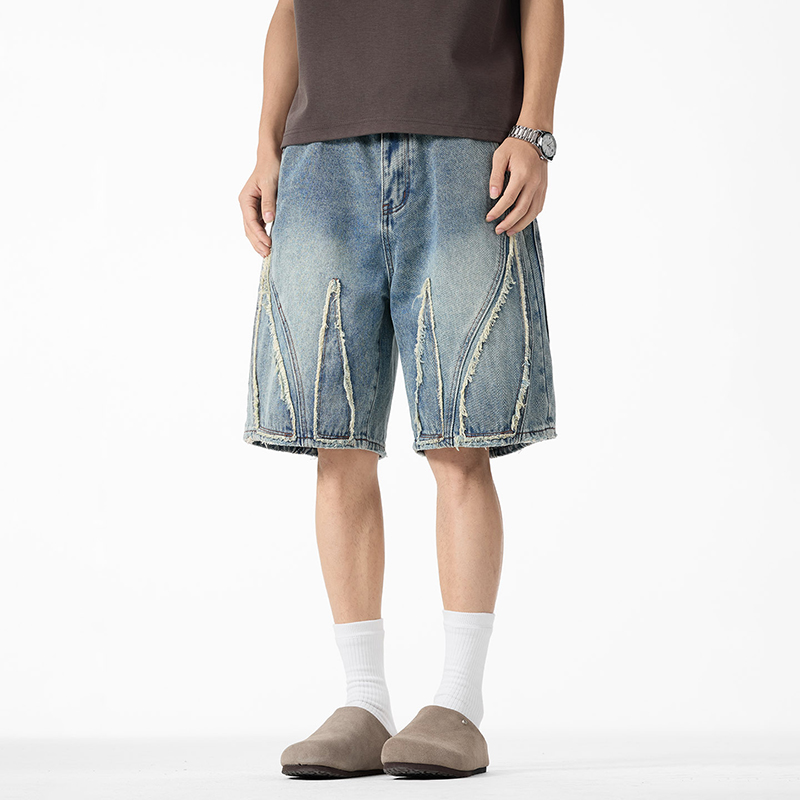 กางเกงยีนส์ขาสั้นทรงหลวมสำหรับ - Shorts Denim Frayed บทวิจารณ์และราคา